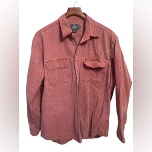 WOOLRICH Vintage Men's Magenta Red Chamois Cloth Outdoor Button Down Shirt L